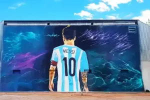 Imponente mural de un campen mundial en Antofagasta de la Sierra