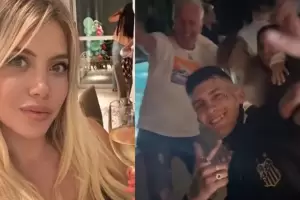 L-Gante estuvo en la fiesta de Navidad de Wanda e hizo bailar a Andr�s Nara