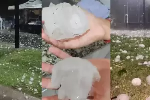 Una impresionante cada de granizo en San Luis da autos, viviendas y dej un muerto