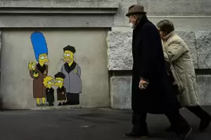 Pint a Los Simpson como deportados judos para recordar el Holocausto