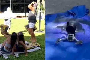 Un influencer mand un dron al jardn de Gran Hermano y asust a los participantes