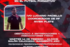 River dictar una capacitacin sobre "criterios condicionales y biolgicos en el ftbol formativo"