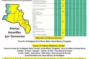 Rige Alerta Amarilla por tormentas fuertes en casi toda la provincia