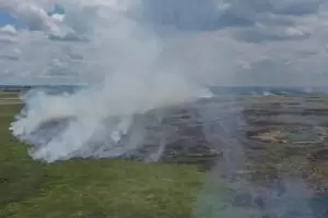 Se registraron 14 focos de incendios en gran parte de los esteros de Corrientes