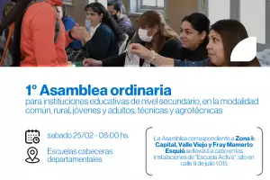 Se realizar la 1 asamblea ordinaria para el nivel secundario
