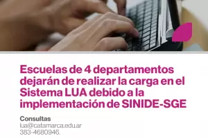 Escuelas de 4 departamentos dejarn de realizar la carga en el Sistema LUA