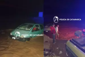 Rescataron a dos hombres varados en un ro, tras intentar cruzar con un automvil
