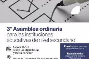 3 Asamblea ordinaria para instituciones educativas de Nivel Secundario