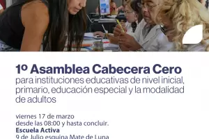 1 Asamblea Cabecera Cero de nivel inicial, primario, educacin especial y la modalidad de adultos