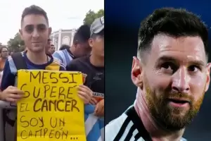 Un joven santiagueo super un cncer y fue por su sueo de conocer a Lionel Messi: el cartel que mostr
