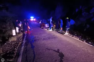 Automvil desbarranc en la Cuesta del Portezuelo