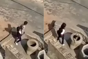 China: Nia arroj a un nio de cuatro aos a un pozo de agua y el pequeo se salv de milagro