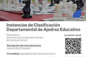 Cierran las inscripciones para participar en la instancia clasificatoria de Ajedrez Educativo