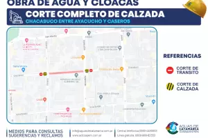 Por obras de Aguas de Catamarca habr corte de trnsito en pleno centro