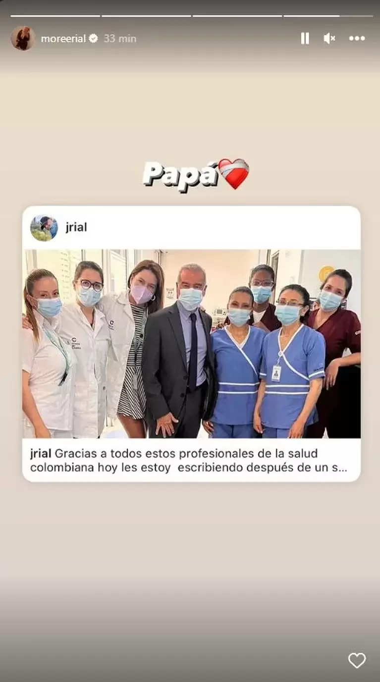 Morena Rial se mostró conmovida por el posteo de su papá. (Foto: Captura Instagram /moreerial)