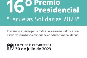Premio Presidencial Escuelas Solidarias 2023: abren la inscripcin para participar