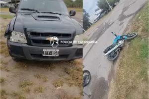 Parque Industrial El Pantanillo: Una camioneta choc con una moto y un joven result herido