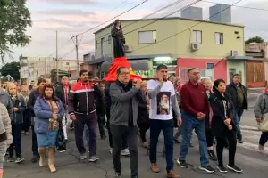 Celebraron a Santa Rita en Villa Cubas: emotiva procesi�n