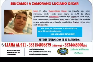 Buscan intensamente a un hombre de 37 aos