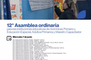 Anunciaron la 12 Asamblea de opcin de cargos interinos y suplentes