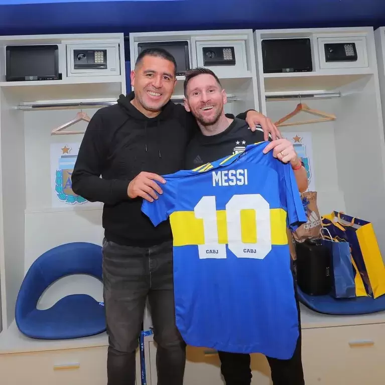 riquelme y messi