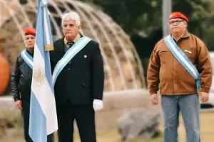 Con ex combatientes de Malvinas, realizaron el homenaje al General Manuel Belgrano en Valle Viejo