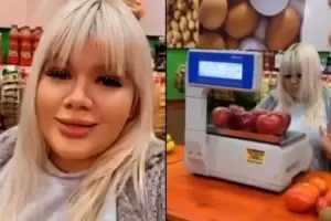 More Rial consigui trabajo en una verdulera y mostr su primera jornada laboral