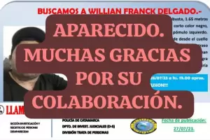 Encontraron a  Willian Franck Delgado