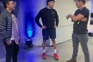 Marcelo Gallardo y Jorge Brit alentaron al catamarqueo Agustn Tapia en el Premier Pdel de Mendoza