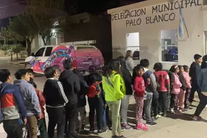 El Cine Mvil visit Palo Blanco, en Fiambal