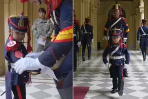 El viral del nene que cumpli el sueo de ser granadero y homenaje a San Martn