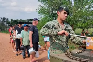 Por el temporal en Misiones, el Ejrcito Argentino est asistiendo a ms de 6.000 damnificados