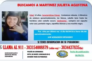 Buscan desesperadamente a una menor de 12 aos
