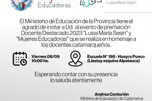 Premios "Luisa Mara Sesin": Reconociendo a los Docentes Destacados de Catamarca