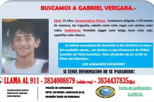 Intensa bsqueda de un menor de 12 aos