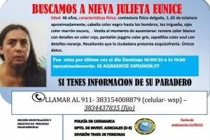 Buscan a Julieta Eunice Nieva