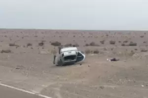 Docente se descompens y volc en la Ruta Nacional N60