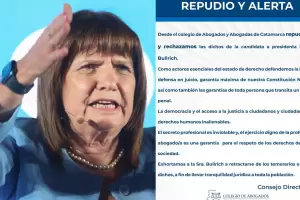 El Colegio de Abogados de Catamarca repudi� los dichos de Patricia Bullrich: "El secreto profesional es inviolable"