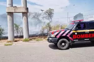 Se produjo un incendio de pastizales en la Av. Ocampo