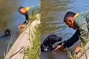 Trabajador de EC SAPEM salv a un perrito y se convierte en hroe