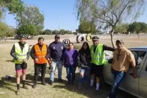 Una familia riojana viaja en bicicleta para cumplir una promesa a la Virgen del Valle