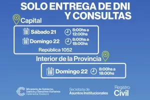 Operativo de consultas y entregas de DNI en el Registro Civil