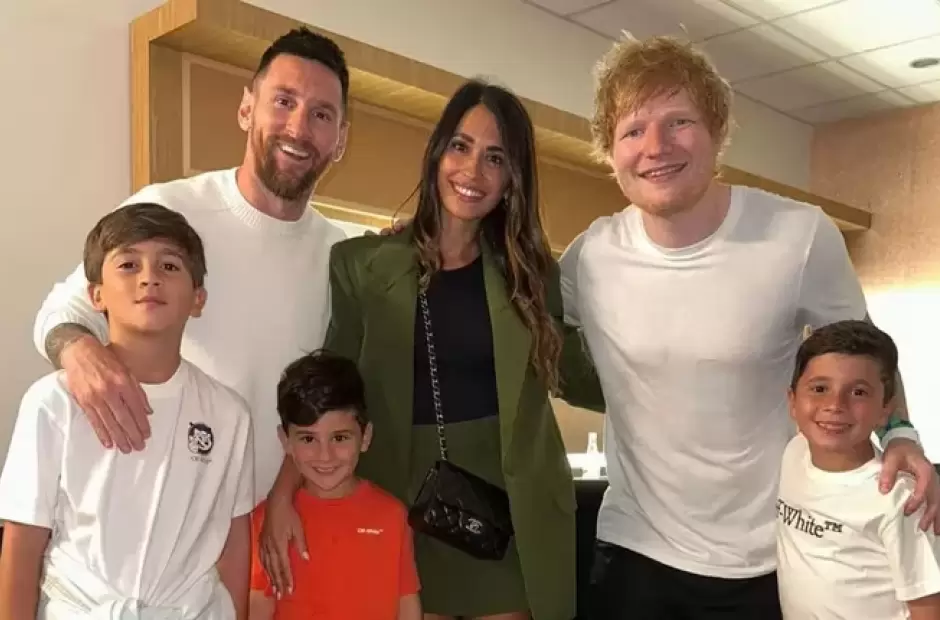 Los Messi con Sheeran