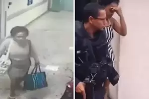 Una mujer rob un beb de un hospital y lo llev dentro de una bolsa