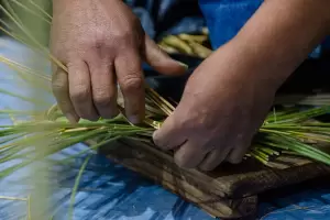 Demostraciones de tcnicas artesanales por el Da de la Tradicin