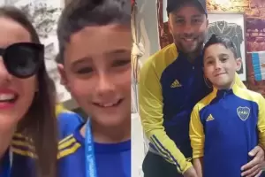 Nio hincha de Boca rif su PlayStation para viajar a Brasil y Pampita le hizo un regalo especial