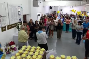 Emotivo recibimiento a la Virgen en la Direccin de Catastro