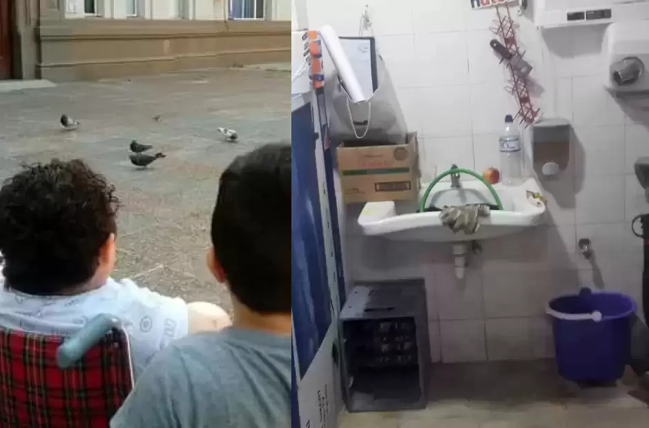 Imanol y su hermano y el bao depsito del VEA