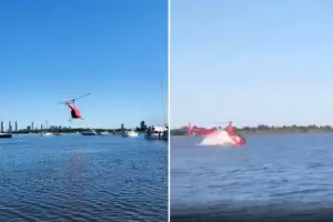 Un helicptero se estrell en el ro Paran y falleci el piloto
