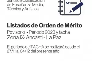 LOM provisorio y Tacha para Ancasti y La Paz